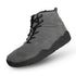 grey winter outdoor barefoot shoes suede leather with black sole