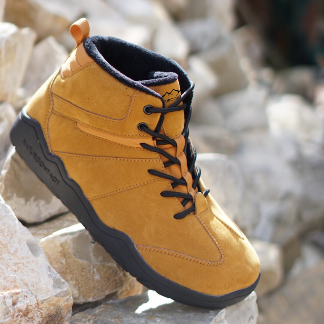 gold outdoor suede leather barefoot minimalist shoes
