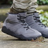 barefoot shoes grey suede leather detail side view