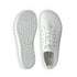 White sneaker with sole and side views on a white background top and bottom views