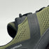 Military green daily barefoot shoes and lateral details of the shoe
