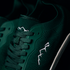 studio top details of teal green barefoot summer shoes laces