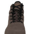 Dark brown winter barefoot shoe with black laces on a white background, featuring 'Naturcontact' branding. close-up front view.