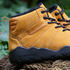 barefoot shoes gold suede leather detail side view