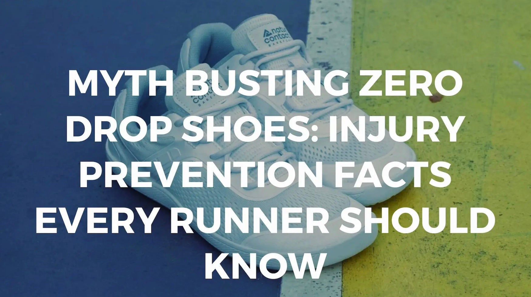 white barefoot shoes with text overlay