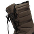 Brown winter boot with fur lining on a white background