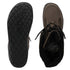 Brown winter boots with black fur lining on a white background