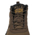 Brown winter boot with fur lining and lace-up design on a white background