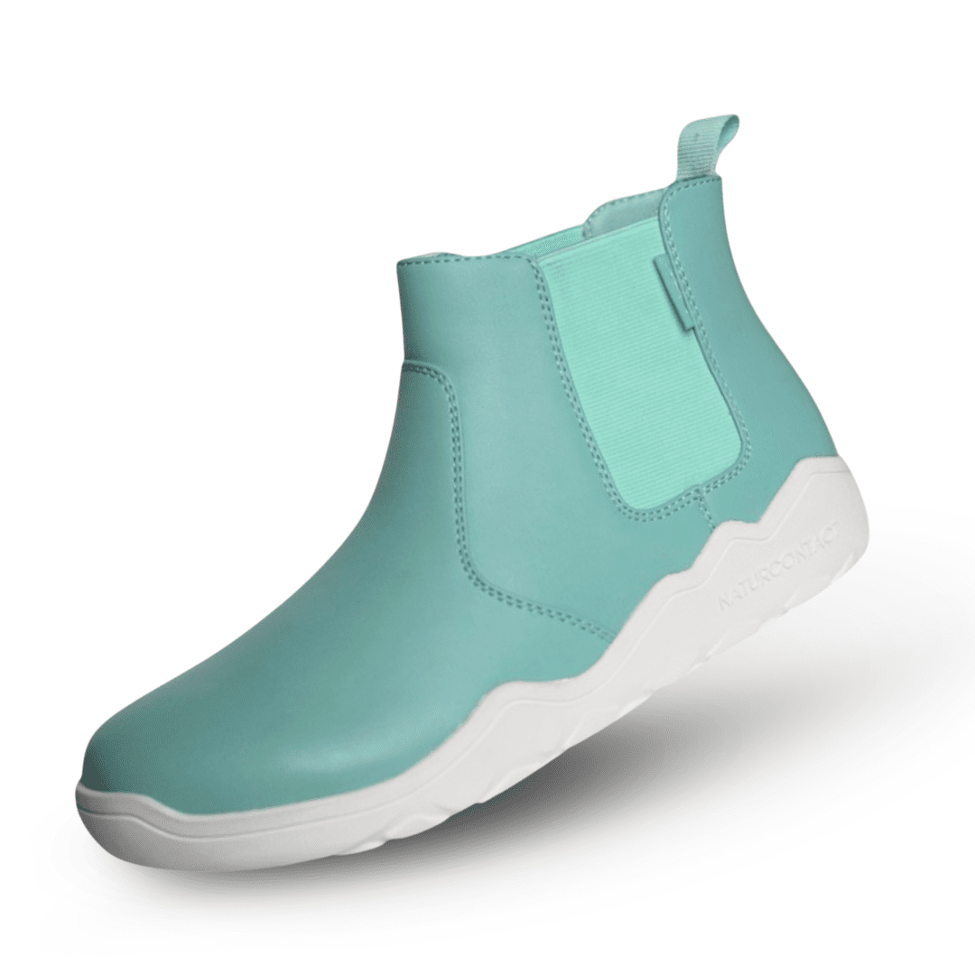 light blue barefoot chelsea boots