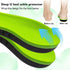 Removable PU insoles for barefoot shoes with cushioned heel areas and flexible construction.