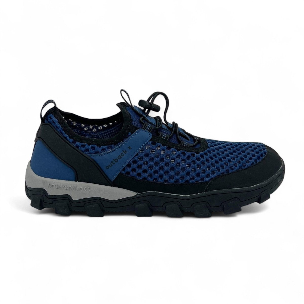 blue hiking trekking barefoot shoes Naturcontact side view