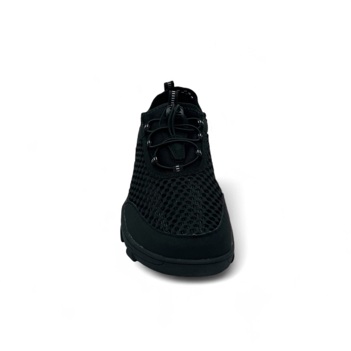 Black hiking trekking barefoot shoes Naturcontact with front view