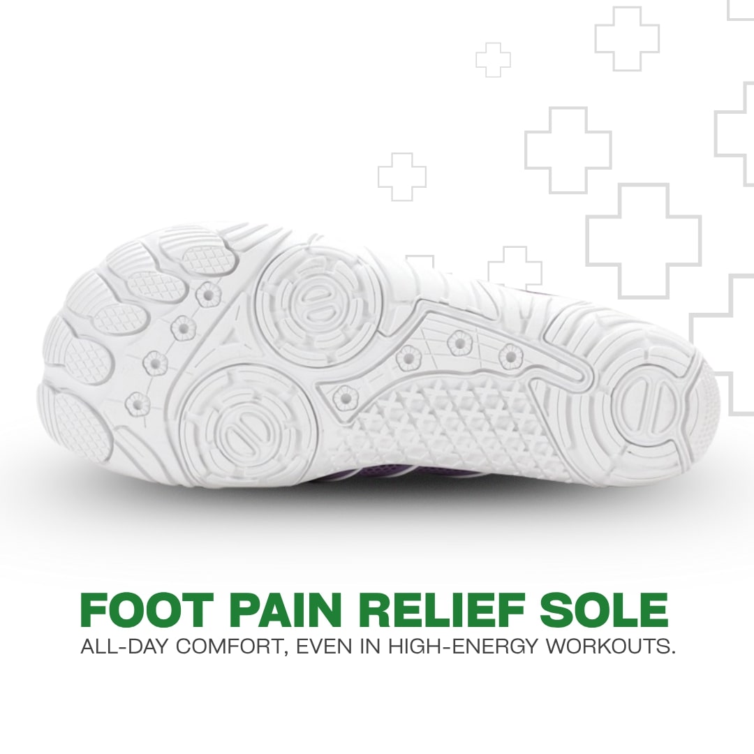 white sport barefoot shoes with sole detail