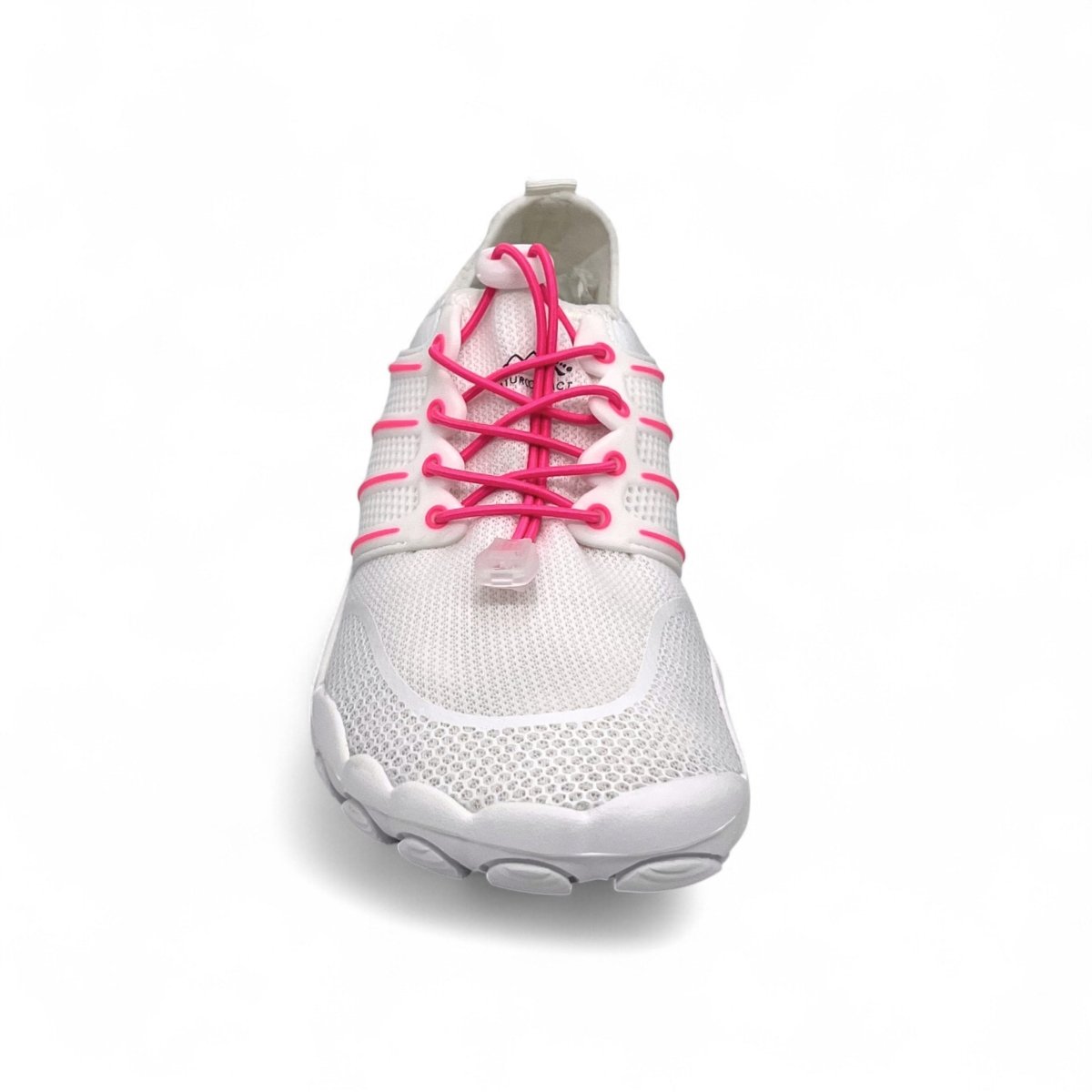 sport white pink summer barefoot shoes front view