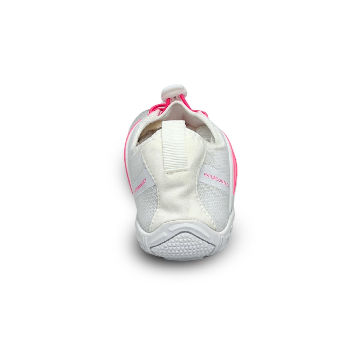 sport white pink summer barefoot shoes back view