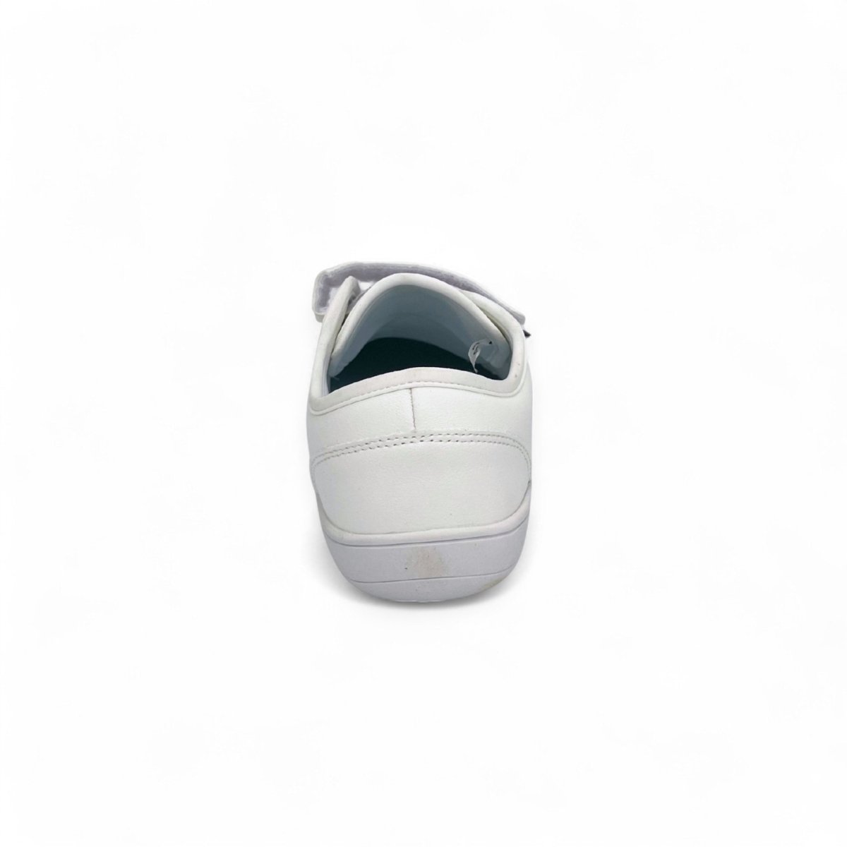 Naturcontact Terra Flex 2.0 barefoot shoes in white, rear view showing low-profile heel, flat zero-drop sole and minimalist design
