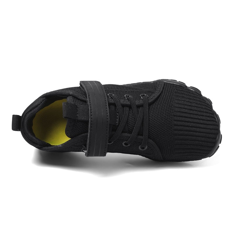 Black athletic barefoot shoe for kids