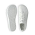 White sneaker with sole and side views on a white background top and bottom views