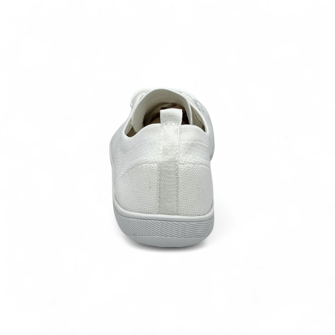 White sneaker on a white background back view