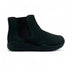 Black ankle boot on a white background