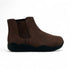 Brown ankle boot on a white background