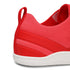 Heel detail of Aramid Contact 3.0 barefoot shoes in coral red showing reinforced back structure