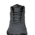 Gray winter boot with laces on a white background