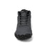 Gray winter boot with black sole on a white background