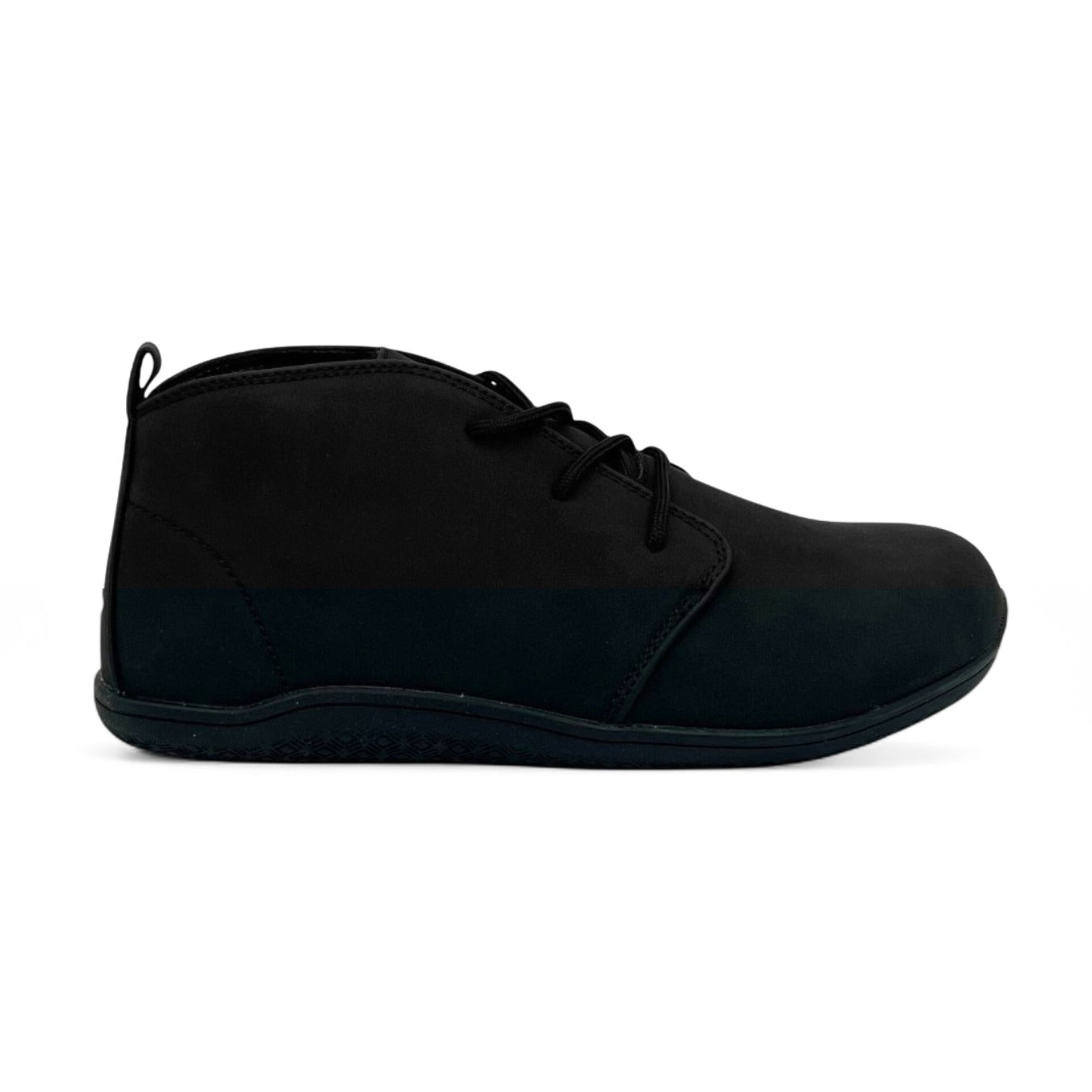 Naturcontact George barefoot shoe in Black color, left side view, stylish barefoot footwear.