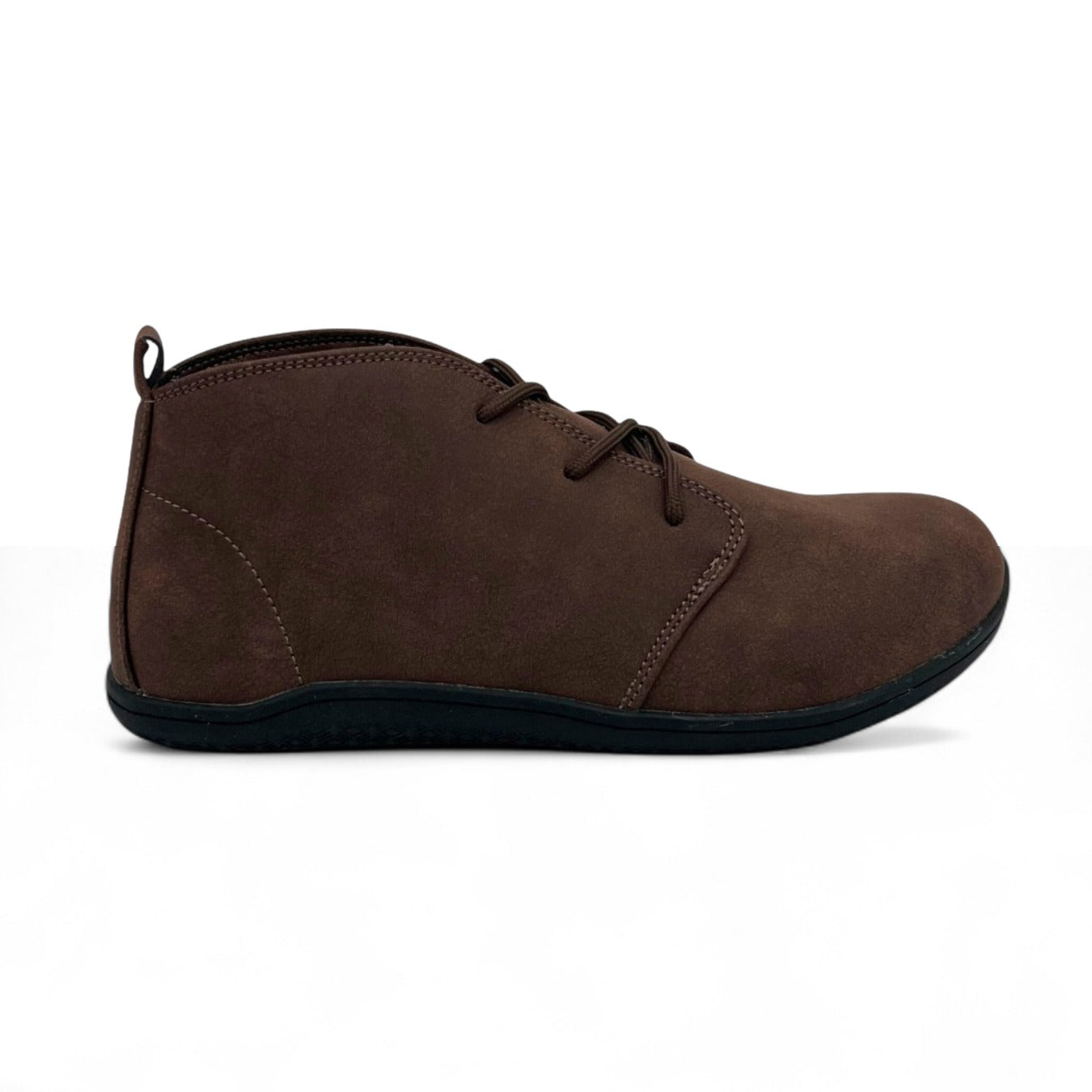 Naturcontact George barefoot shoe in Dark Brown color, left side view, casual barefoot style.