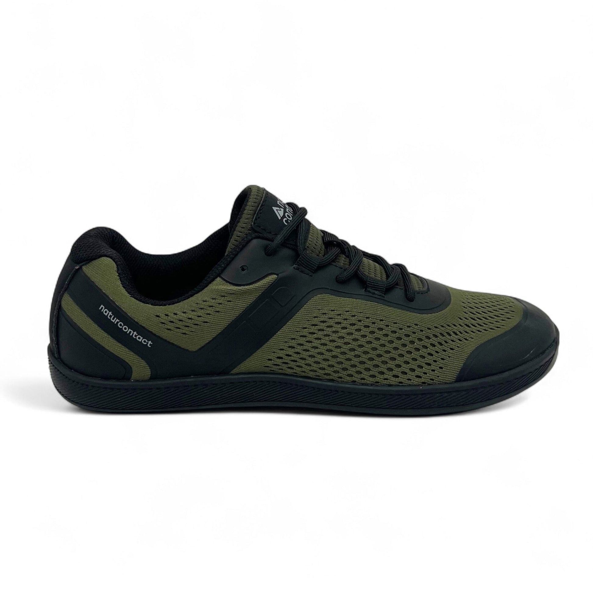 Military green daily barefoot shoes side view