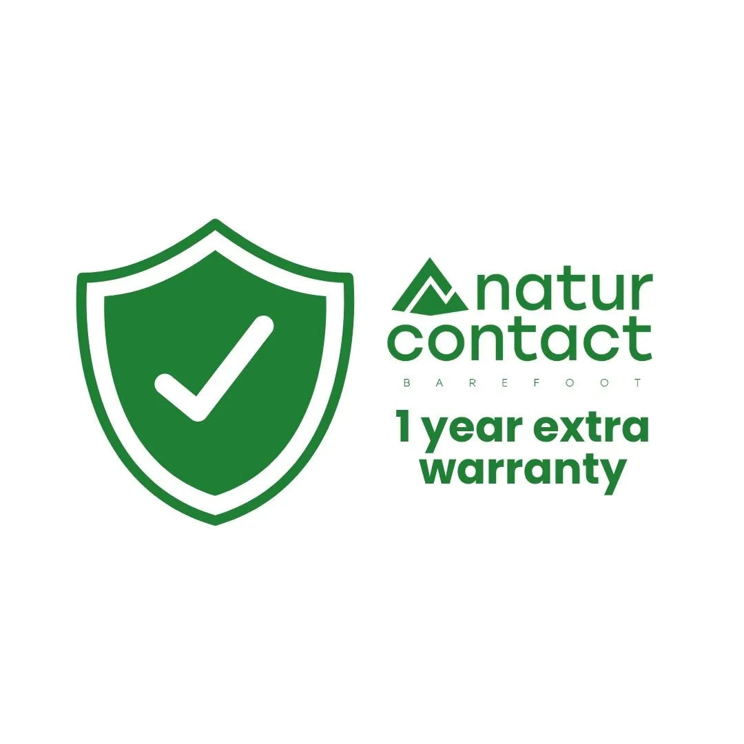Naturcontact barefoot brand logo with a green shield and check mark on a white background.