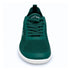 Front view of forest green Naturcontact Aramid Contact 2.0 barefoot trainers with green laces, breathable perforated toe box and low-profile sole.