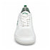 Front view of Naturcontact Aramid Contact 2.0 white barefoot trainers showing white laces, a wide mesh toe box and green tongue branding.