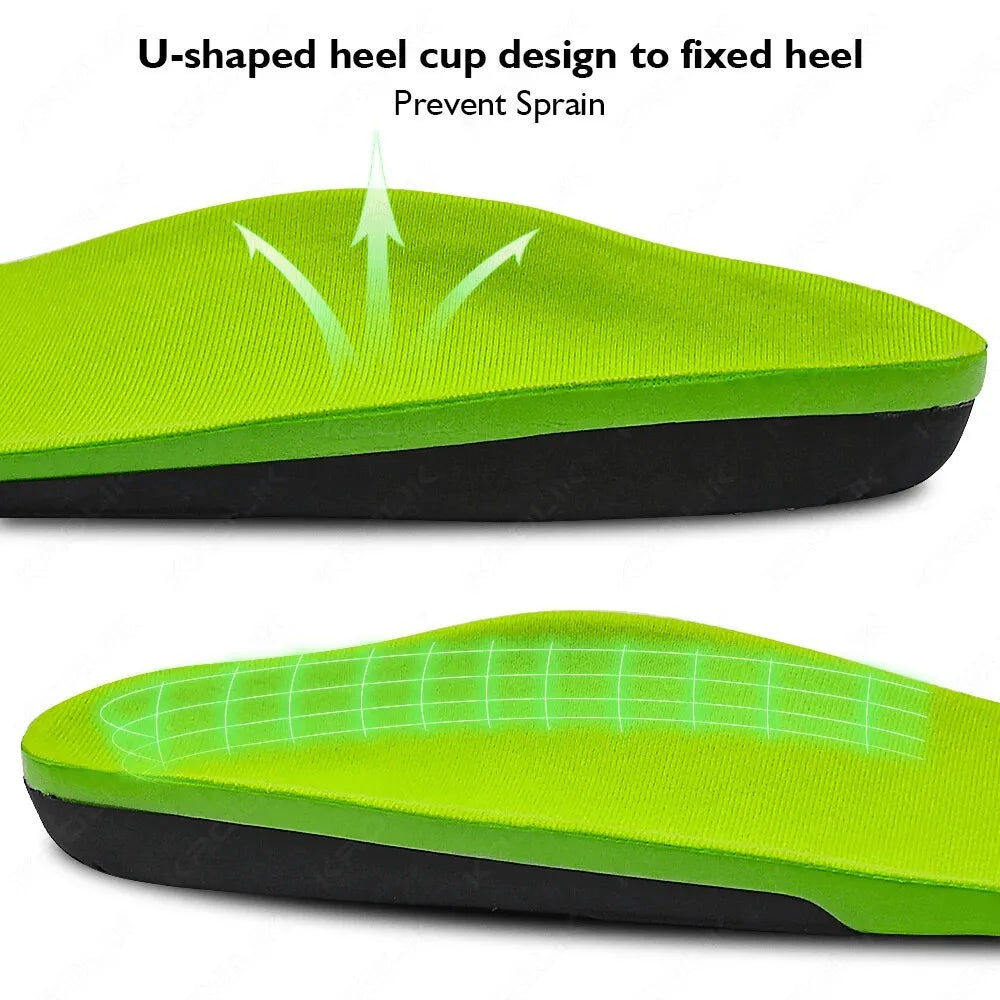 Orthotic insoles for barefoot shoes with soft cushioning, textured heel support, and flexible ergonomic design for everyday comfort.