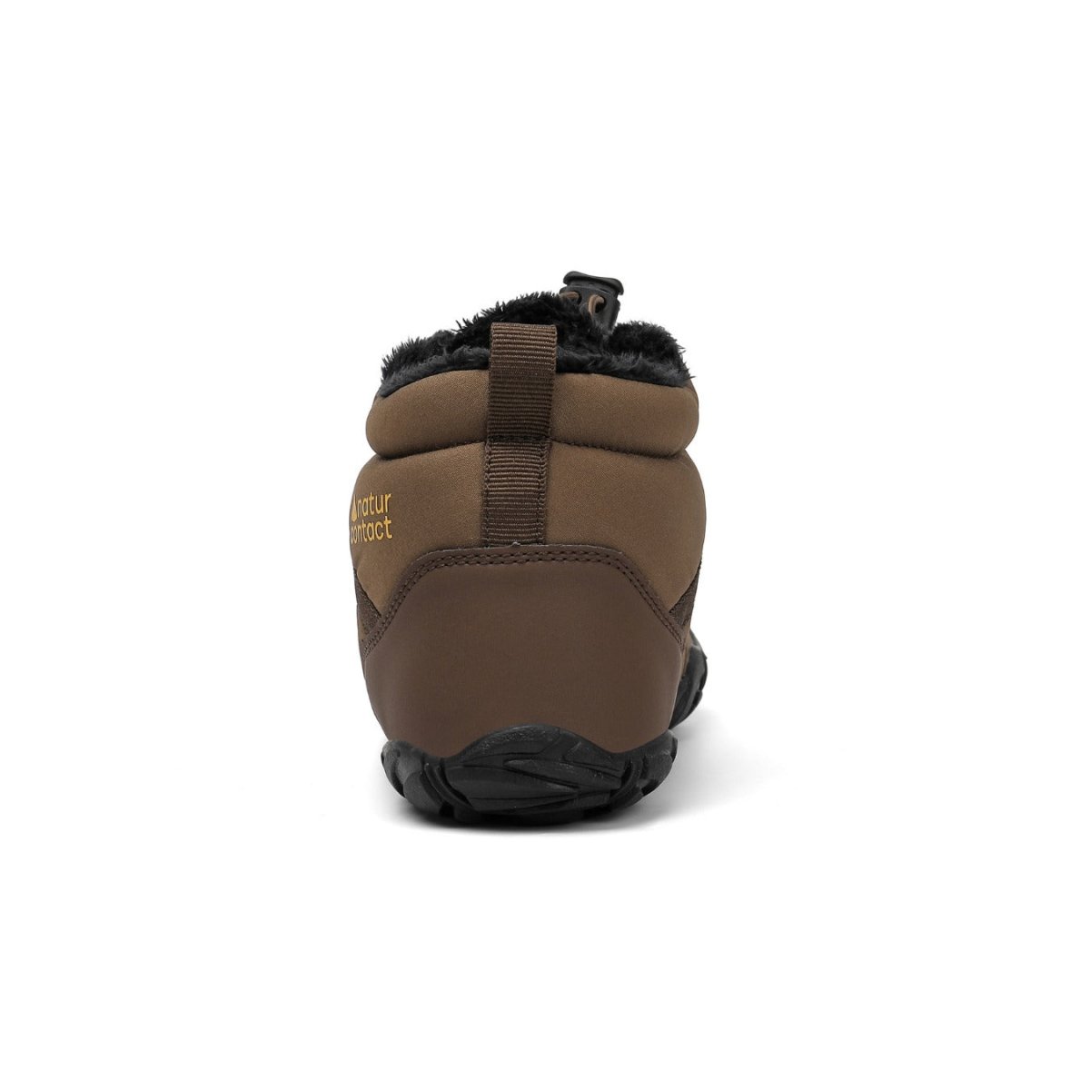 Naturcontact Arctic Contact 4.0 brown barefoot winter boots rear view with flexible sole