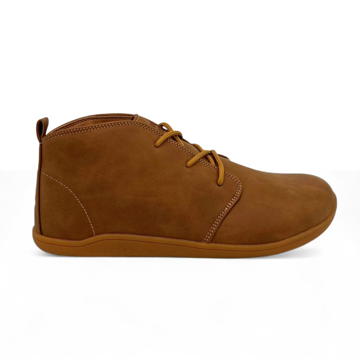 Naturcontact George smart barefoot shoe in brown, side view showing wide toe box, minimalist upper, and flexible zero-drop sole.