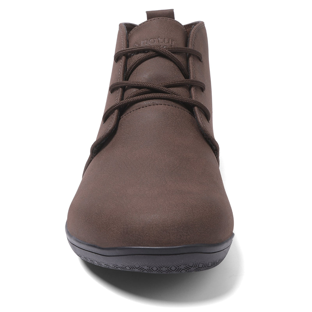 Naturcontact George Smart everyday barefoot shoes in Dark Brown vegan leather front view