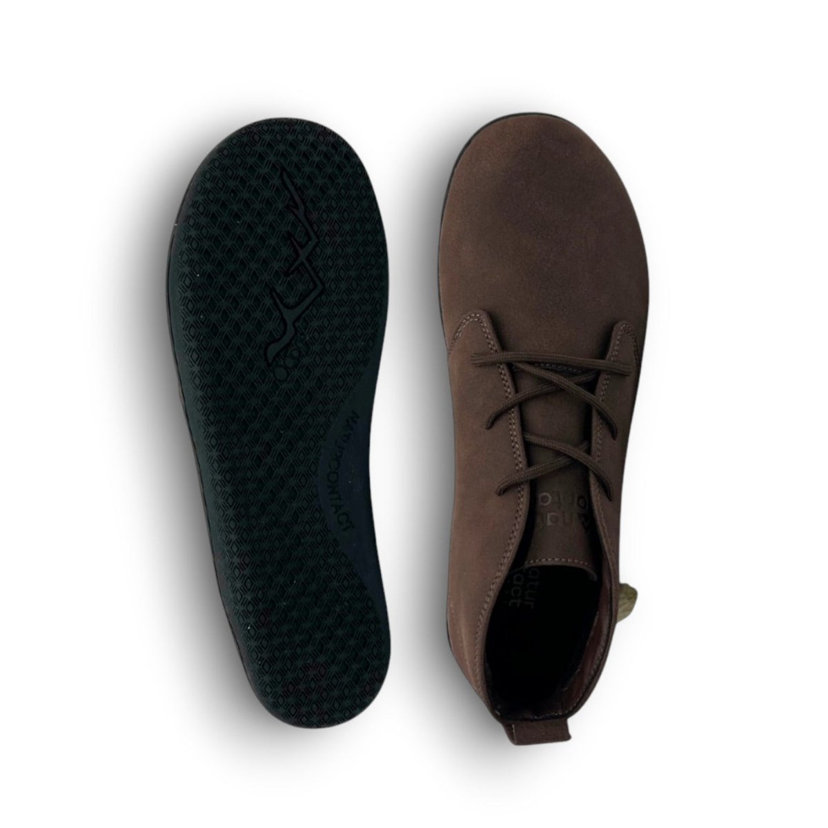 Naturcontact George Smart barefoot shoes in brown vegan leather top and sole view