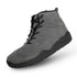 Naturcontact Intemperia winter barefoot boots in Grey suede, minimalist zero drop design with wide toe box and flexible sole for natural walking in cold weather.
