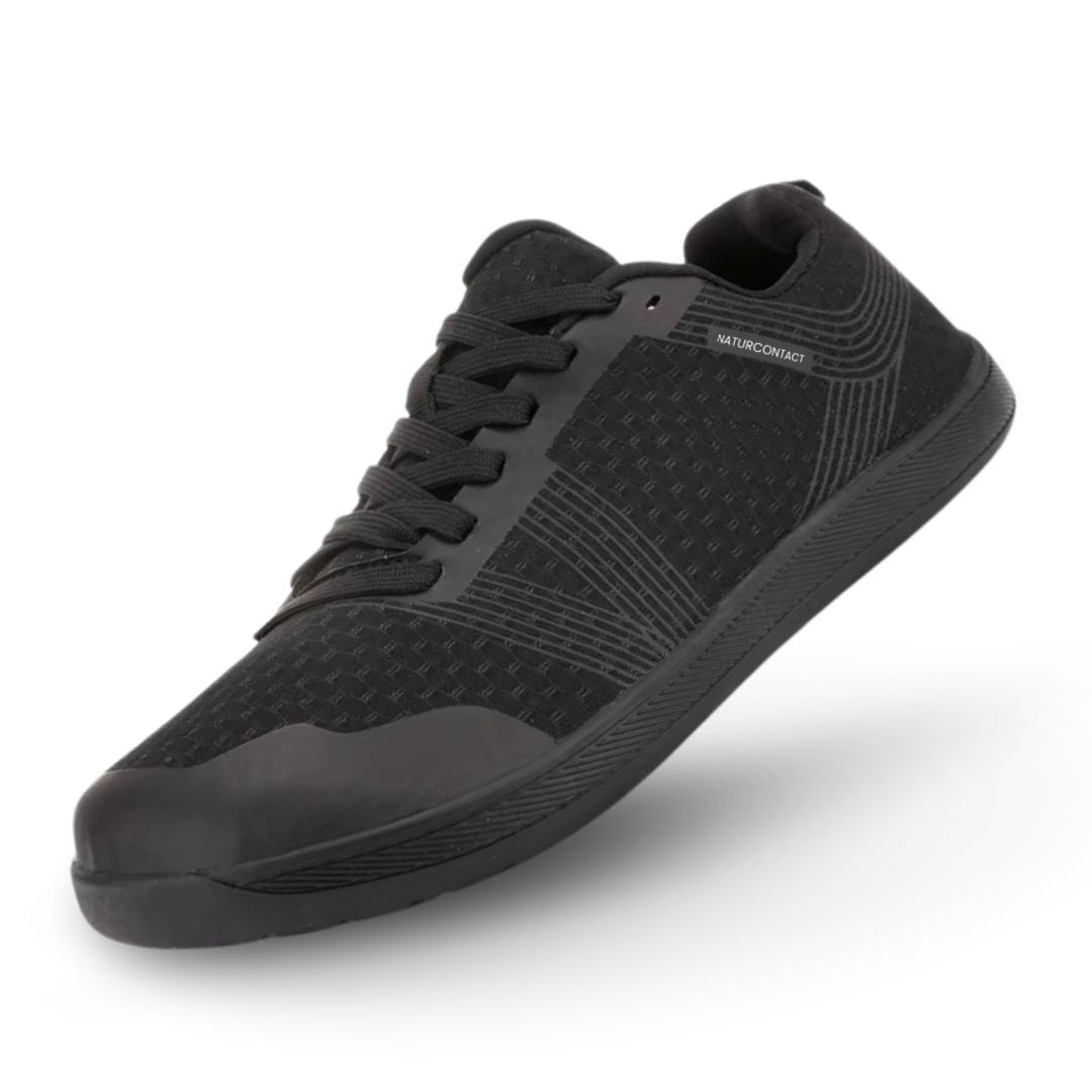 Naturcontact Metro Flex 2.0 barefoot shoes in black vegan leather with flexible minimalist sole