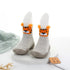 naturcontact Mini Contact 2.0 baby barefoot shoes in grey colorway with cute tiger face detail, sock-style design, breathable fabric and flexible non-slip sole.