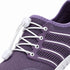Close-up of lilac Sport Contact 2.0 shoes showing white elastic quick-laces, purple eyelet panel and open mesh texture.