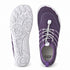 Top and outsole views of lilac Sport Contact 2.0 barefoot shoes showing the white sole tread, elastic lacing and footbed.