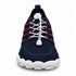 Front view of Naturcontact Sport Contact 2.0 navy blue barefoot trainers with red accents, white quick-laces and a rounded mesh toe box.