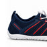 Close-up of the navy blue Sport Contact 2.0 heel and side showing red Naturcontact branding, breathable mesh and white flexible outsole.
