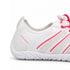 Heel close-up of white and pink Naturcontact Sport Contact 2.0 showing pink Naturcontact branding, mesh upper and white sole.