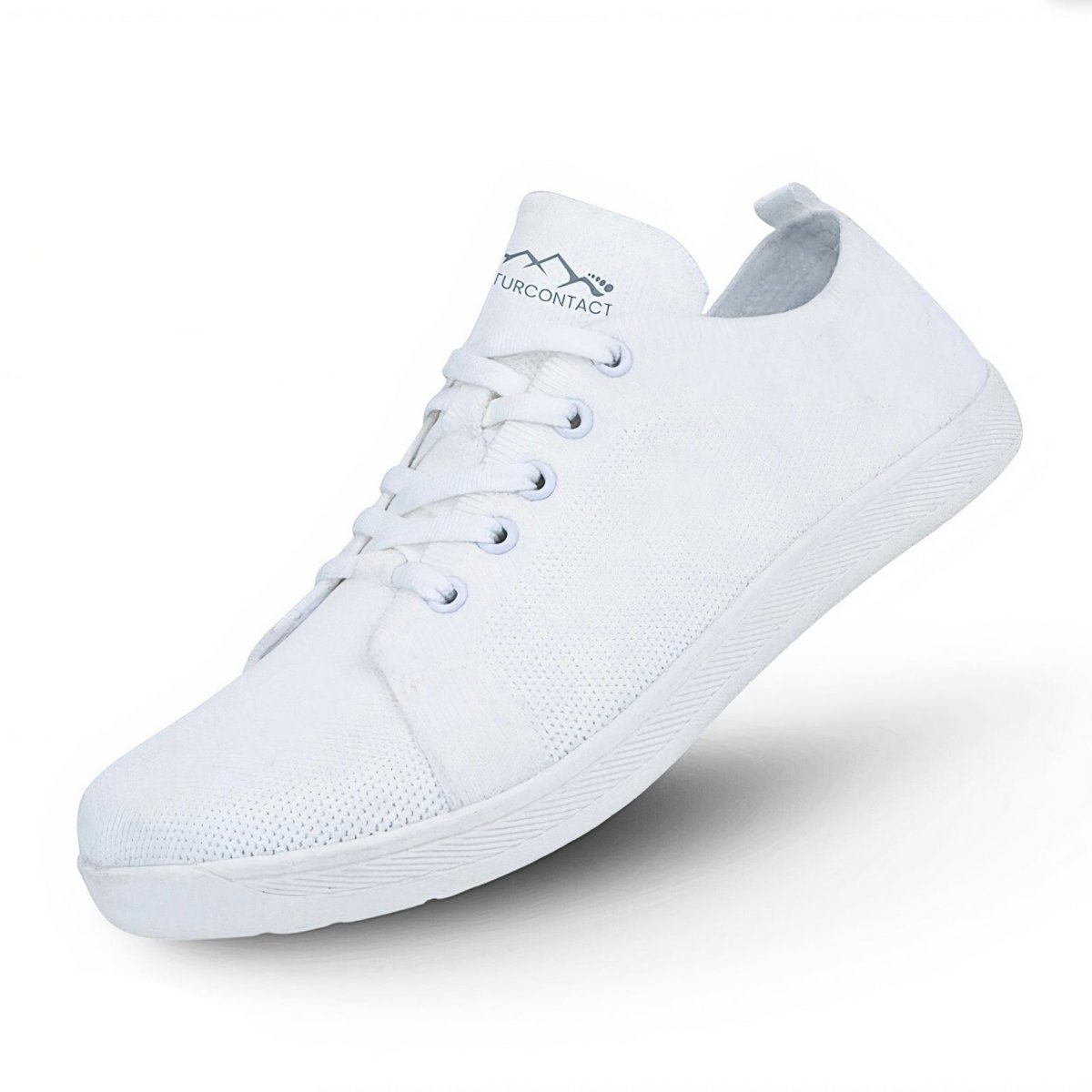 White Naturcontact Urban Breeze barefoot sneakers with low-top design and lace-up closure for everyday wear