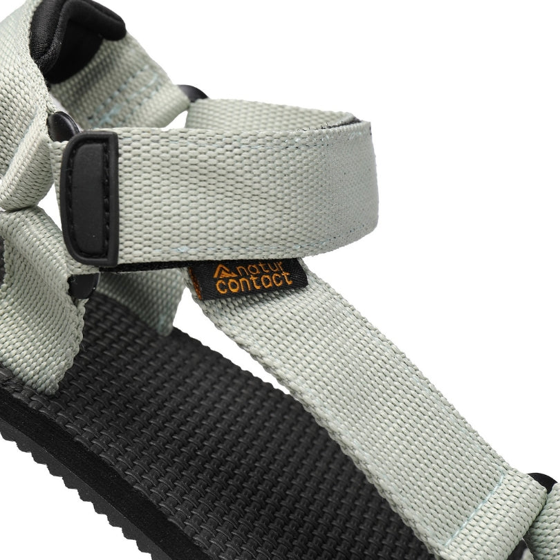 Strap and Naturcontact logo detail on Naturwalkers 2.0 grey barefoot sandals