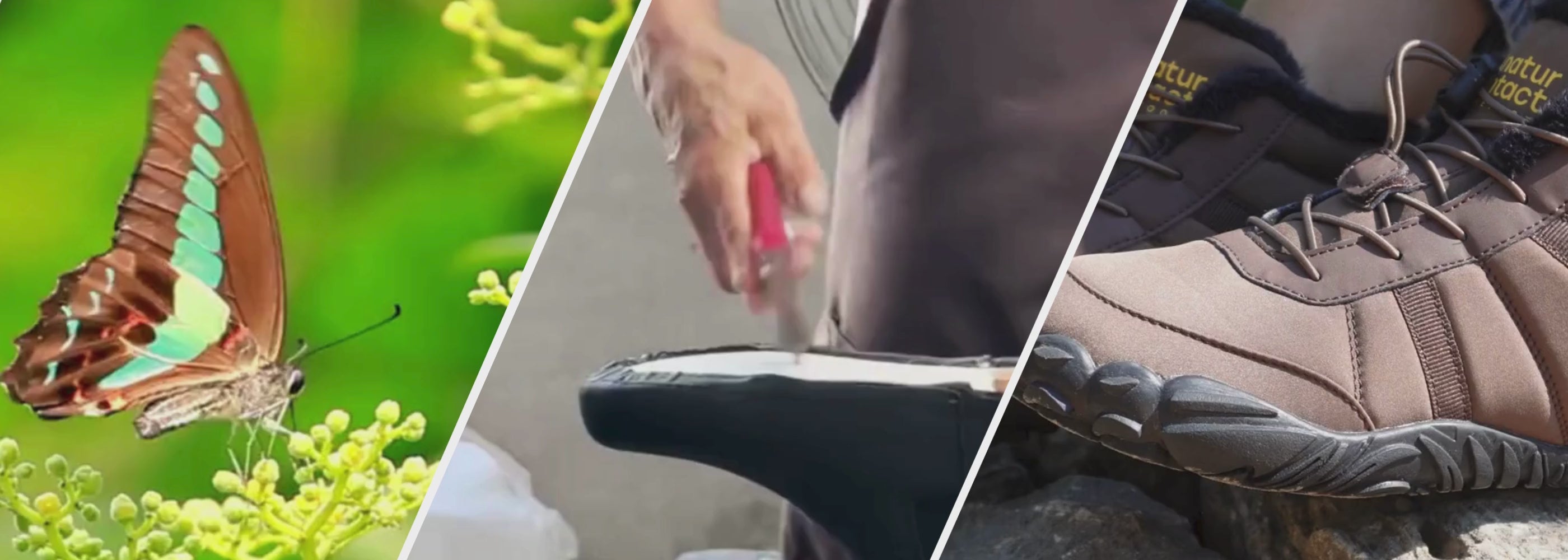 men working on a clean factory for production of winter barefoot shoes naturcontact